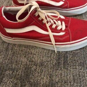 Women's Red Vans- Size 8